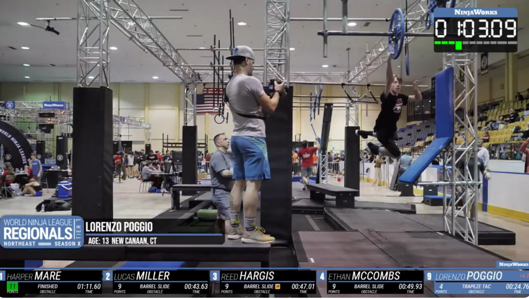 Load video: World Ninja League - Northeast Regionals Flow Course